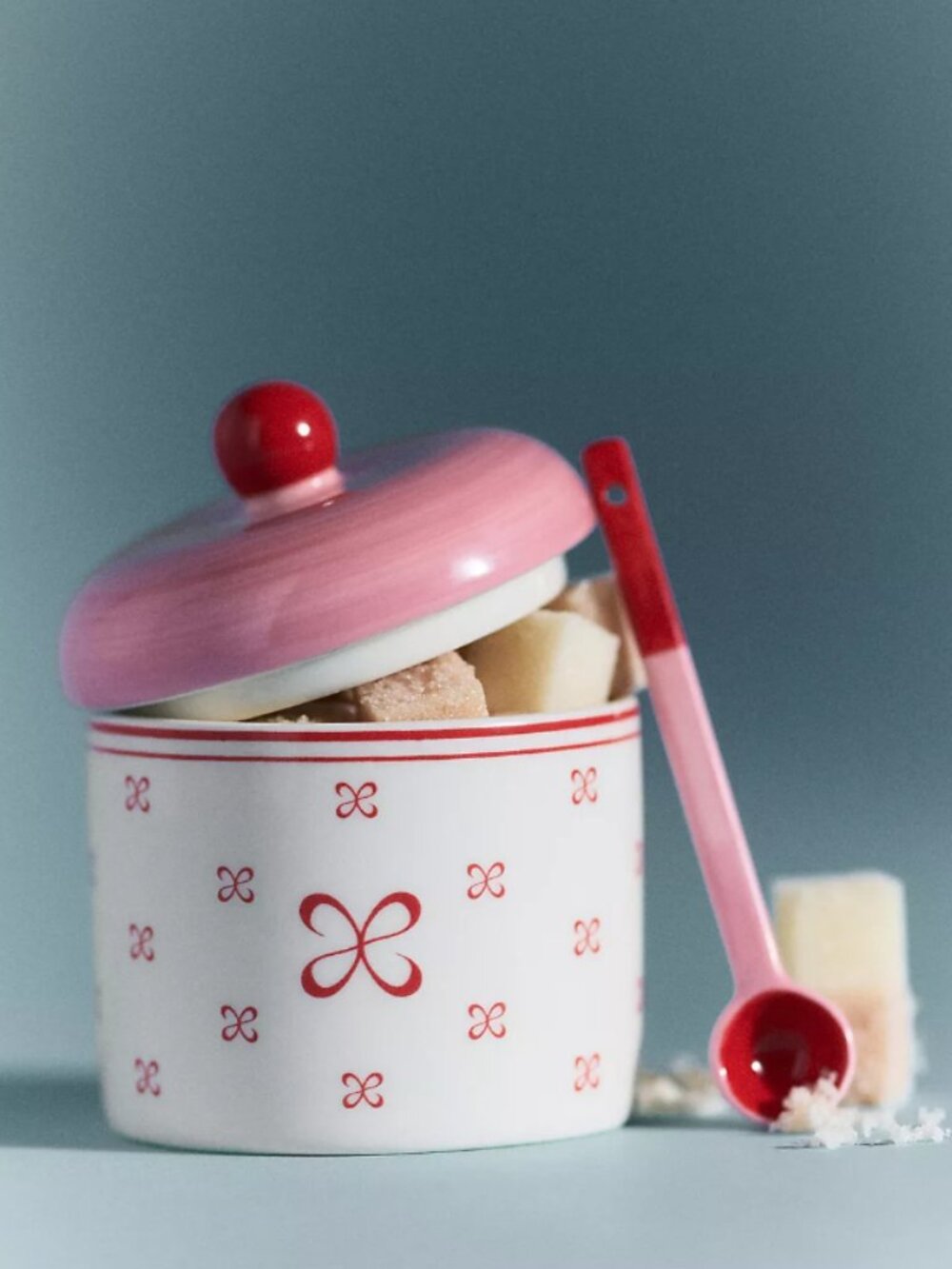 Anthropologie Maeve Stoneware Sugar Bowl & Spoon - New in Box